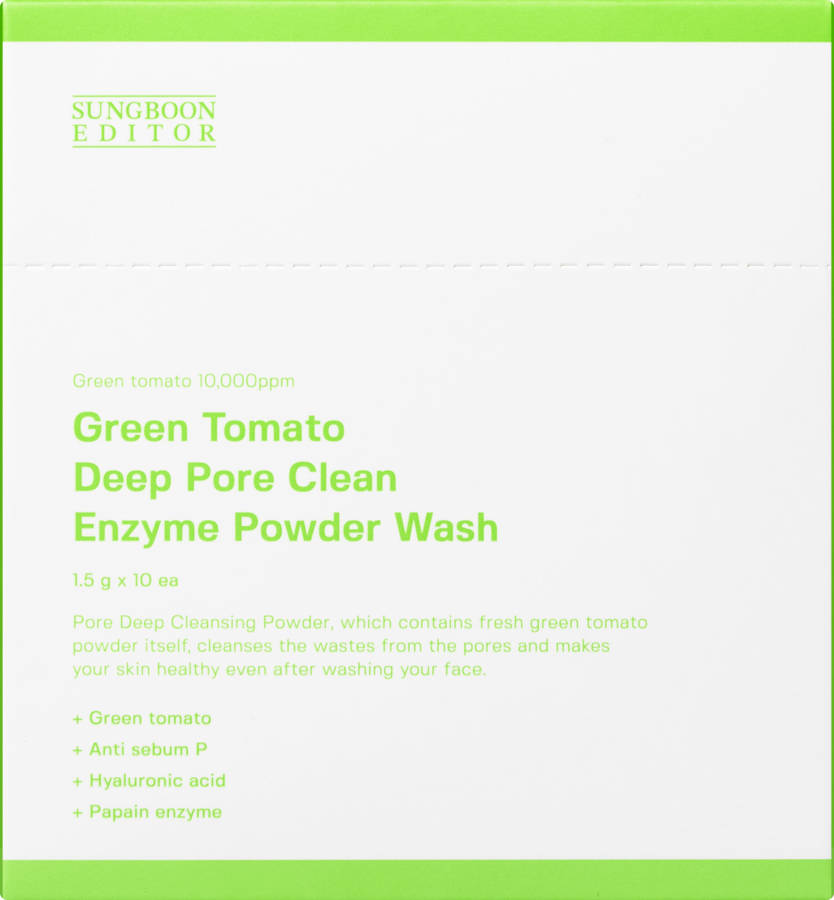 Sungboon Editor Green Tomato Deep Pore Clean Enzyme Powder Wash