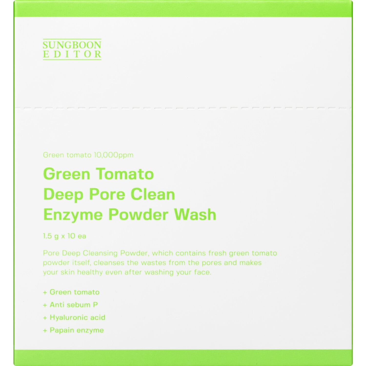 Sungboon Editor Green Tomato Deep Pore Clean Enzyme Powder Wash