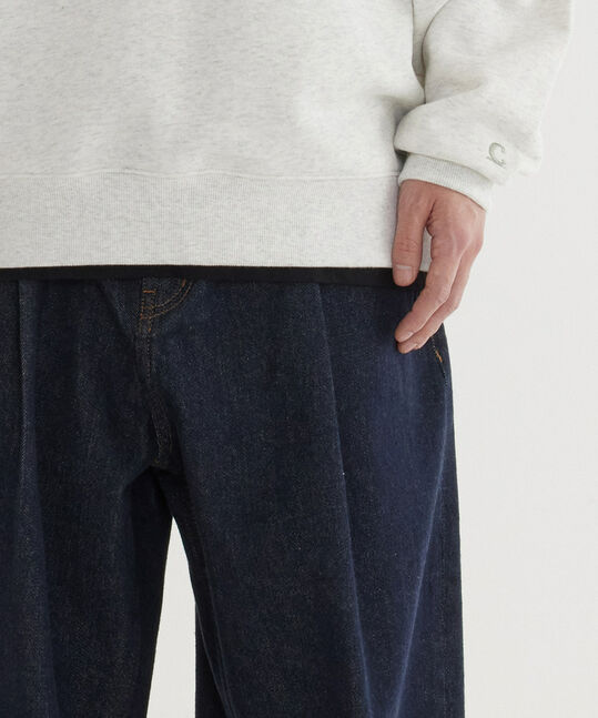 SEMI WIDE WASHED DENIM PANTS