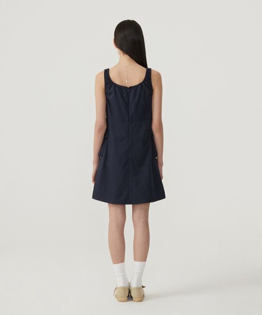 WOMEN’S SHIRRING CARGO SLEEVELESS DRESS