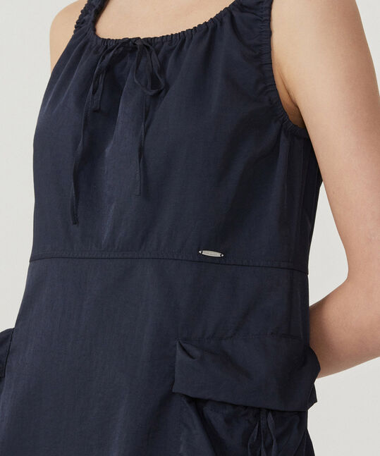 WOMEN’S SHIRRING CARGO SLEEVELESS DRESS