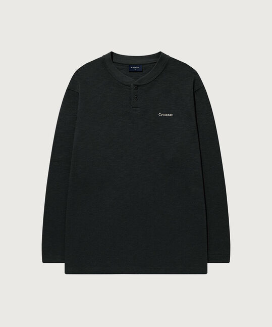 HENLEY NECK LONG SLEEVE