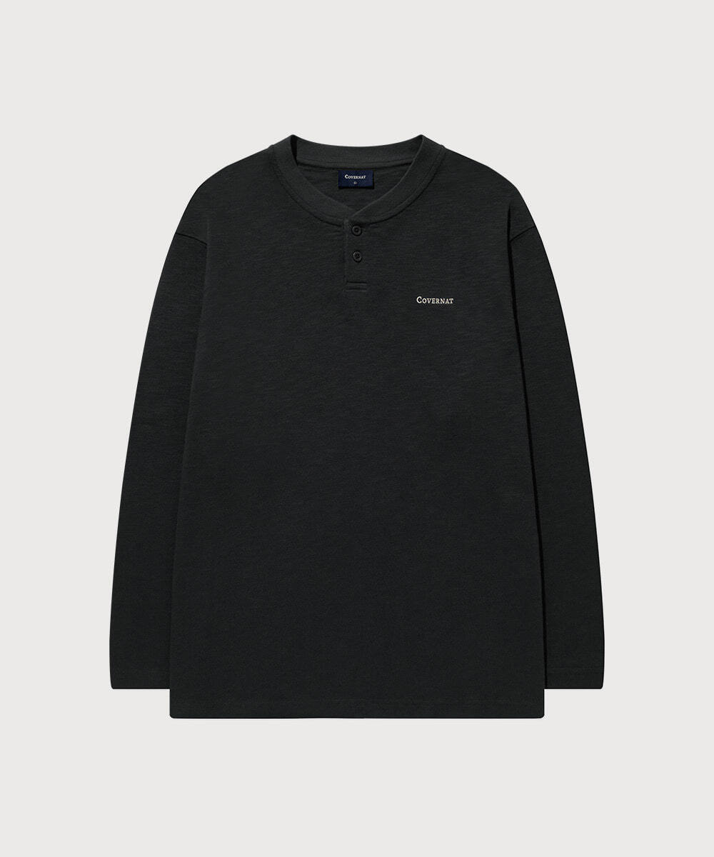 HENLEY NECK LONG SLEEVE