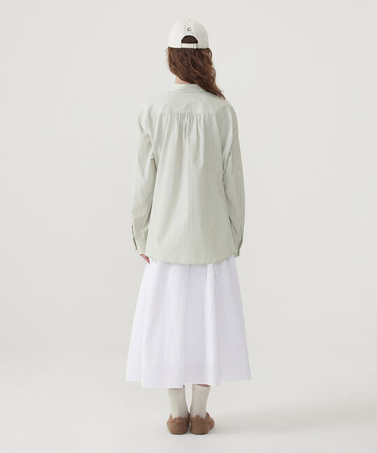 WOMEN'S OVERSIZED FIT STRIPE SHIRT