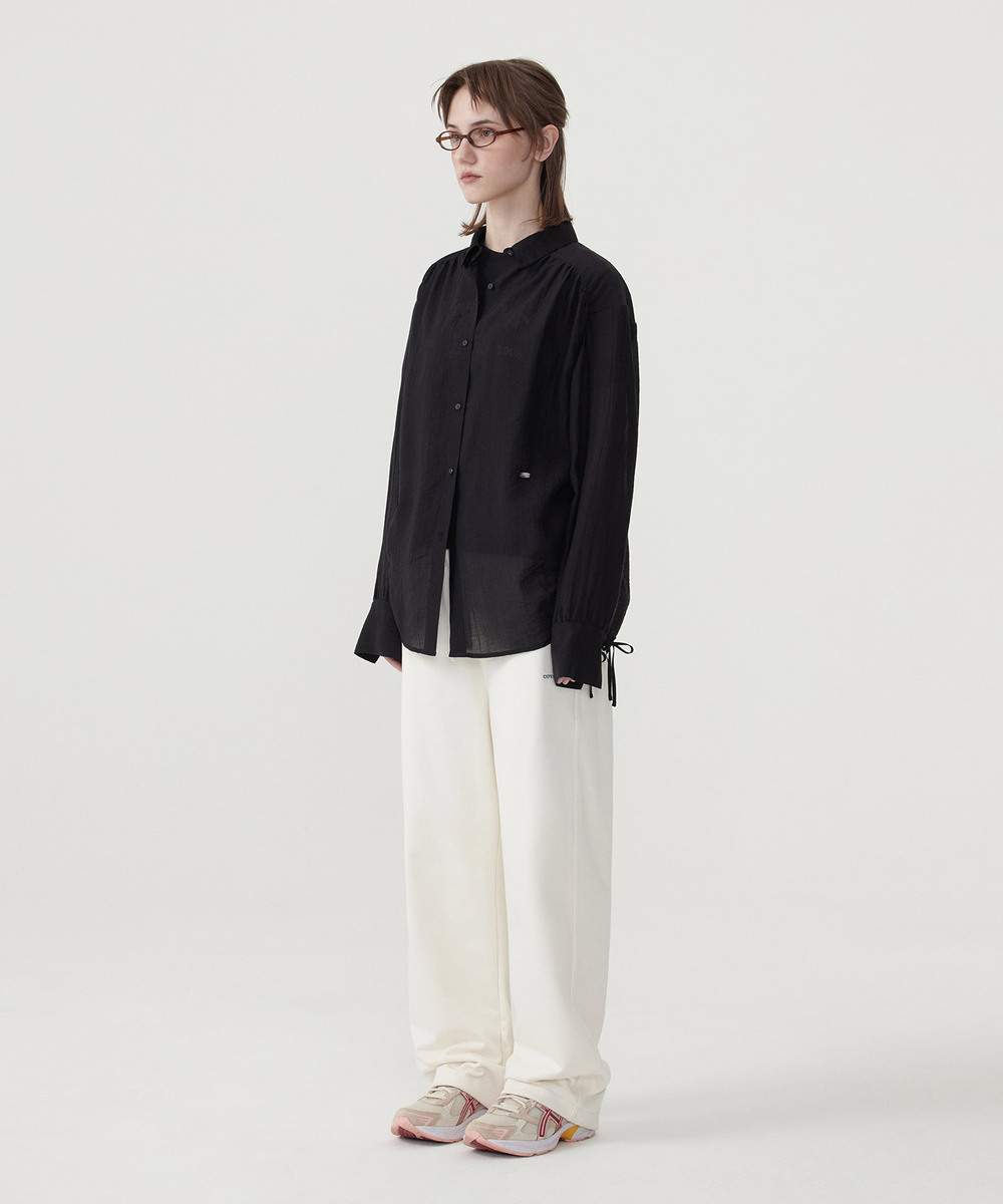 WOMEN'S STRING SHEER OVERSIZED BLOUSE