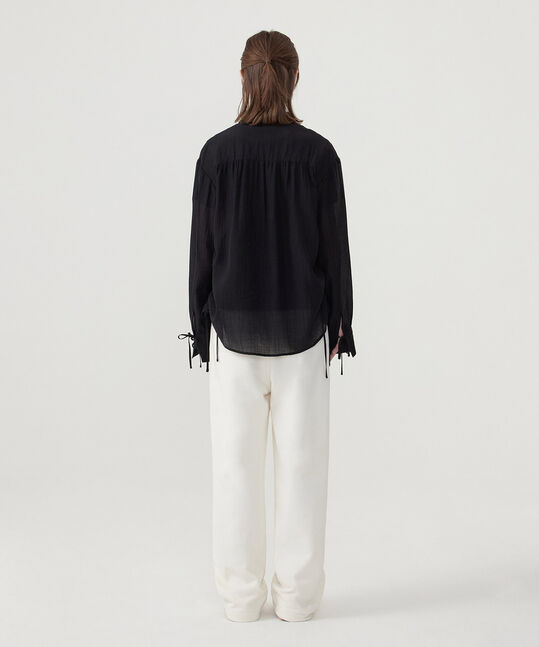 WOMEN'S STRING SHEER OVERSIZED BLOUSE