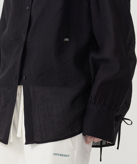 WOMEN'S STRING SHEER OVERSIZED BLOUSE