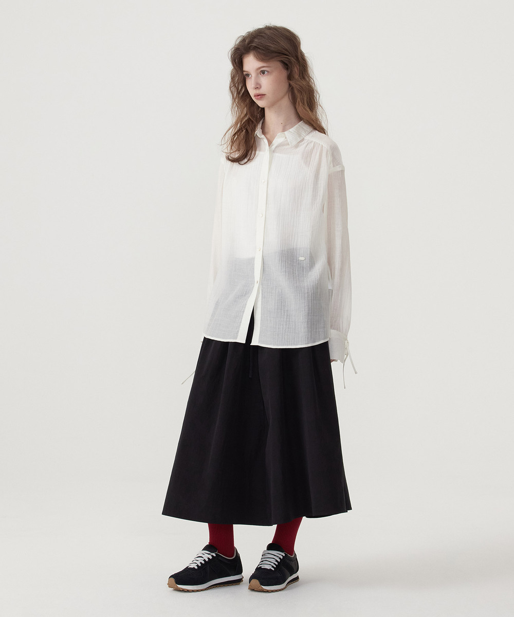 WOMEN'S STRING SHEER OVERSIZED BLOUSE