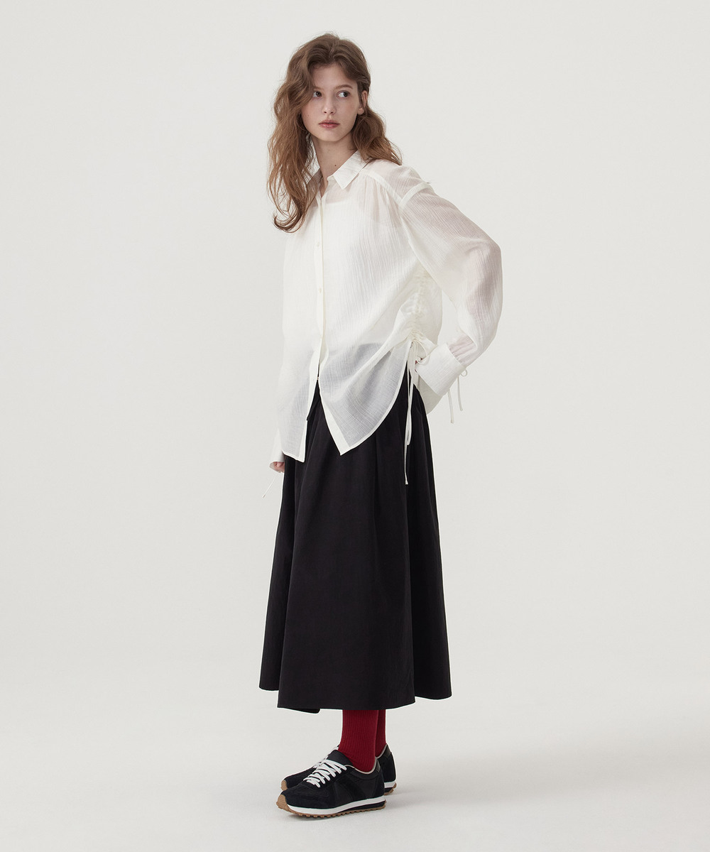 WOMEN'S STRING SHEER OVERSIZED BLOUSE