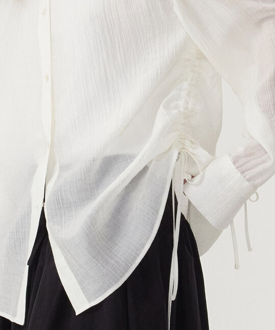 WOMEN'S STRING SHEER OVERSIZED BLOUSE