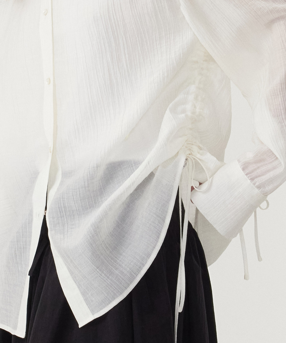 WOMEN'S STRING SHEER OVERSIZED BLOUSE