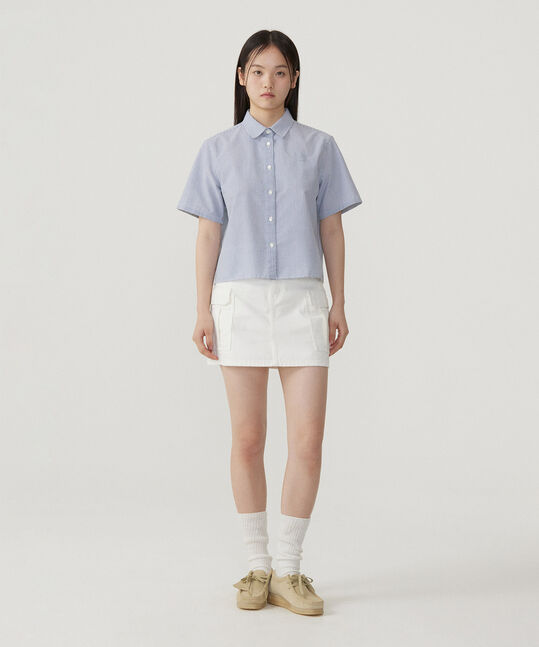WOMEN SEERSUCKER HALF SHIRT