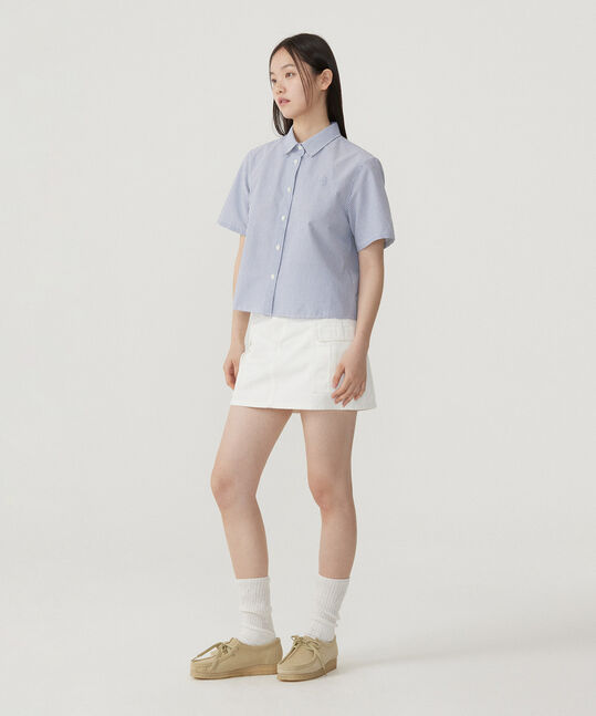 WOMEN SEERSUCKER HALF SHIRT