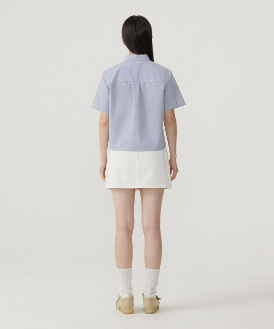 WOMEN SEERSUCKER HALF SHIRT
