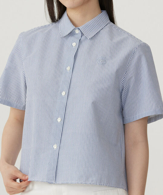 WOMEN SEERSUCKER HALF SHIRT