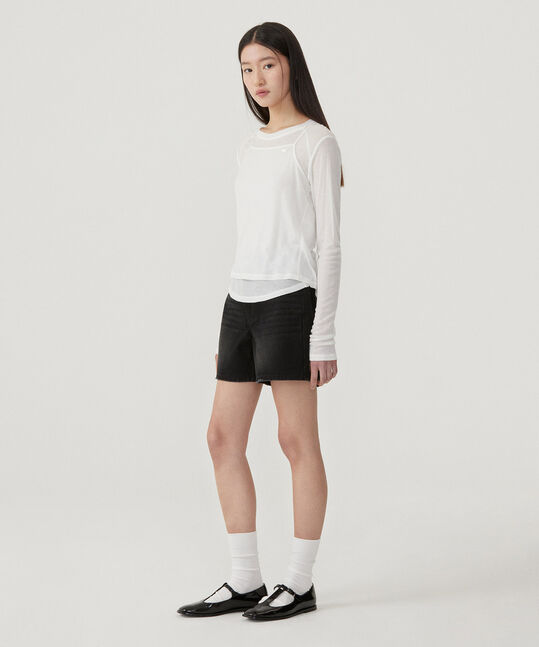 WOMEN'S SHEER LAYERED LONG SLEEVE