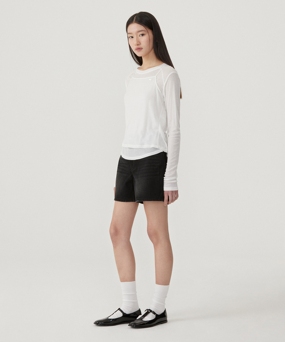 WOMEN'S SHEER LAYERED LONG SLEEVE
