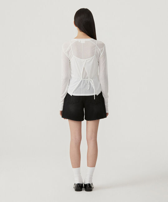WOMEN'S SHEER LAYERED LONG SLEEVE