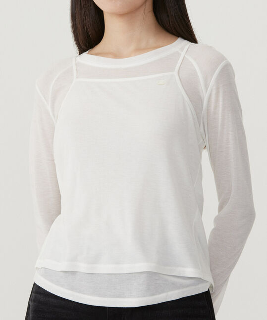 WOMEN'S SHEER LAYERED LONG SLEEVE