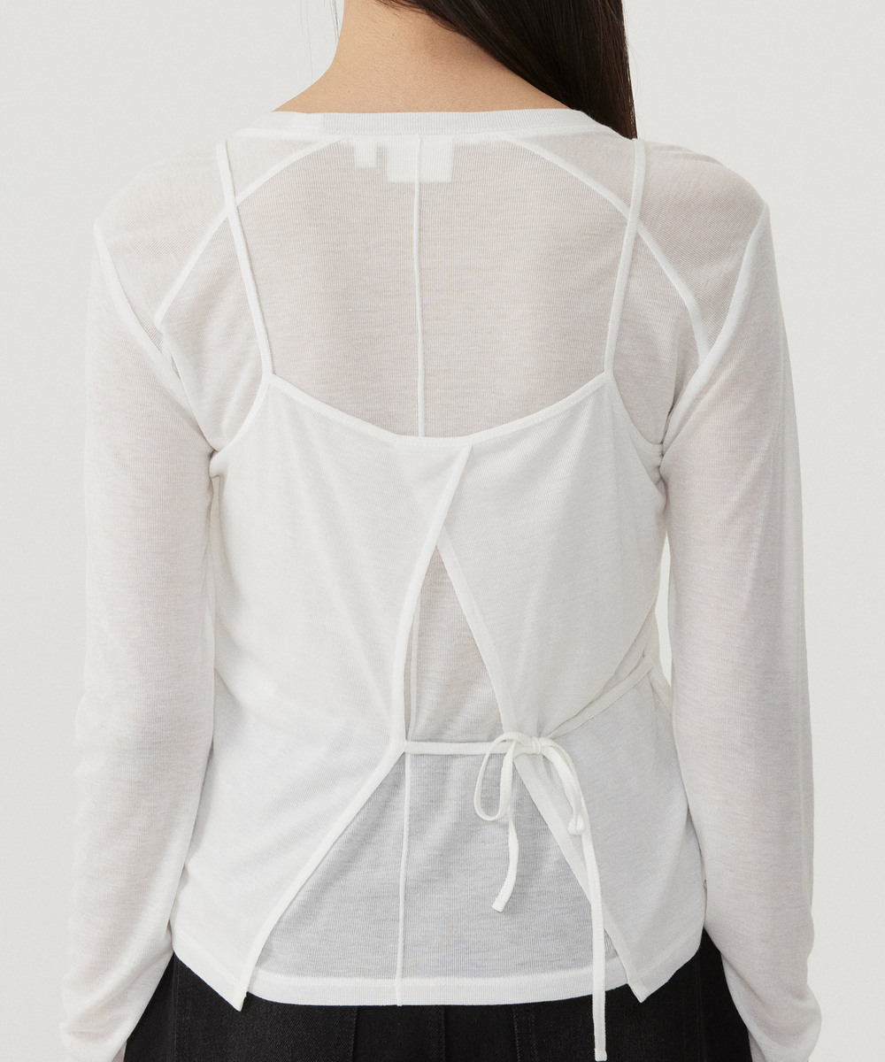 WOMEN'S SHEER LAYERED LONG SLEEVE