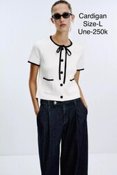 Cardigan with contrast trims