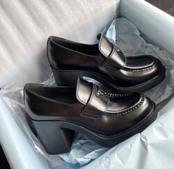 Prada leather loafers
