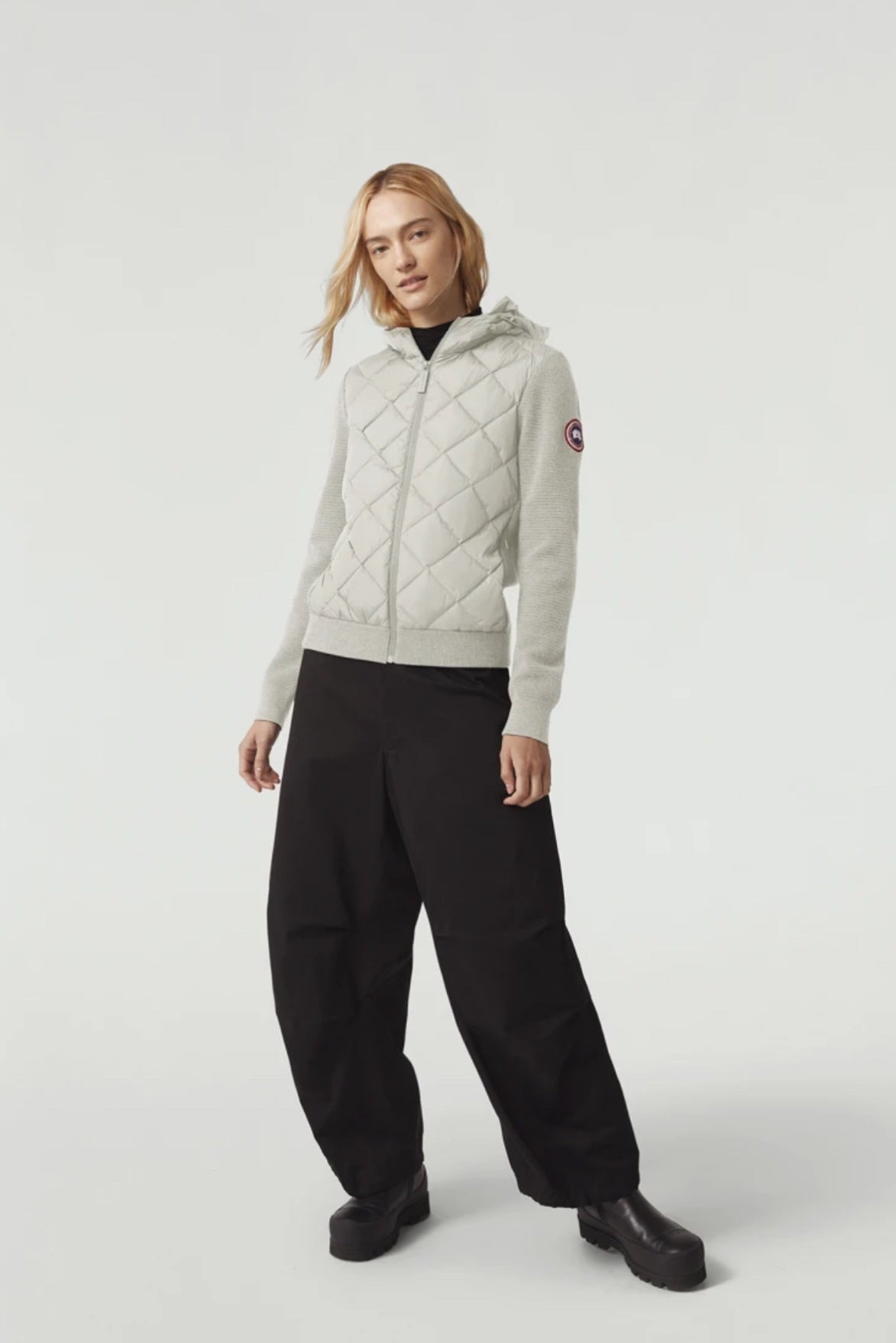 Hybridge Quilted Knit Hoody, Cottongrass