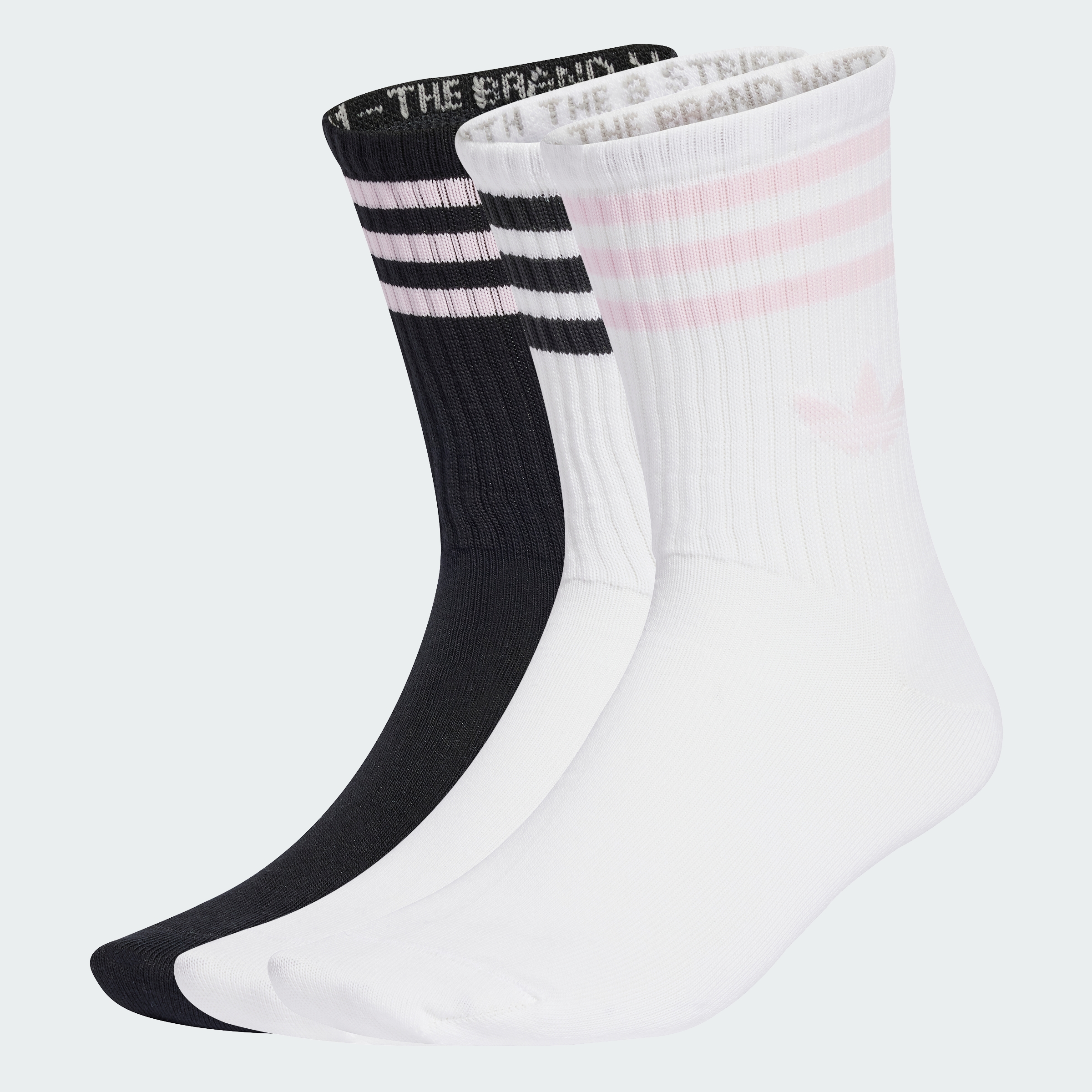 3S CREW S 3P WHITE/BLACK/CLPINK