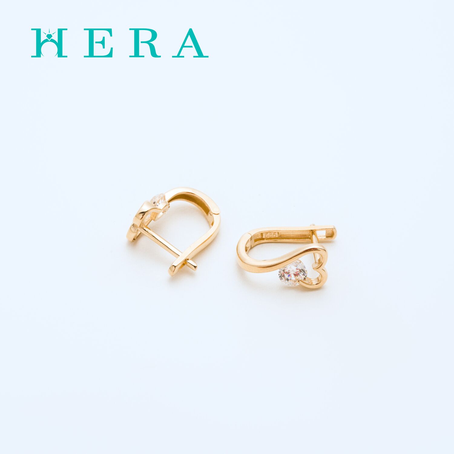 Монет ээмэг /Зүрх циркон шигтгээтэй/