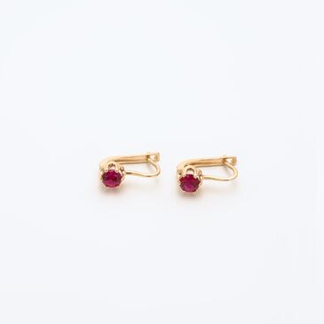 Монет ээмэг /Ягаан шигтгээтэй/