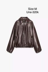 Faux leather bomber jacket 