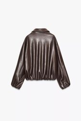 Faux leather bomber jacket 