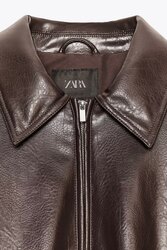Faux leather bomber jacket 