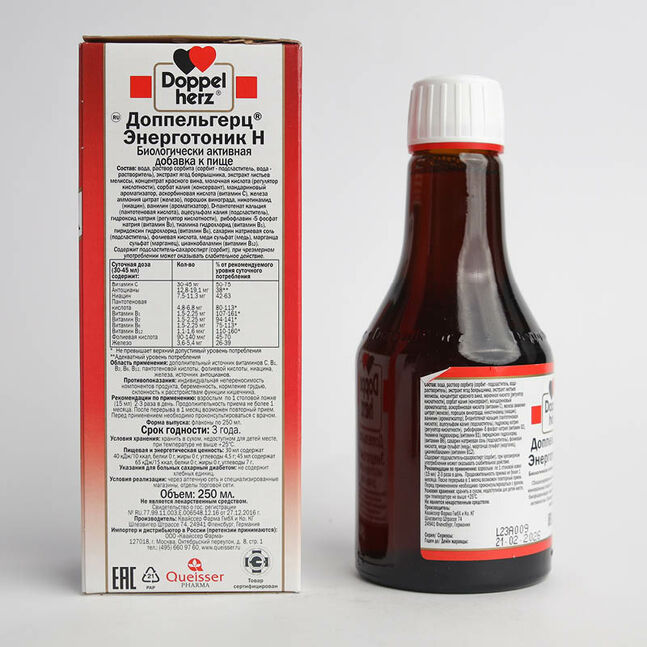 Доппельгерц Энерготоник Н. 250 мл шингэн