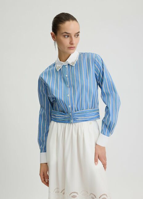 BLOUSE W. WOVEN