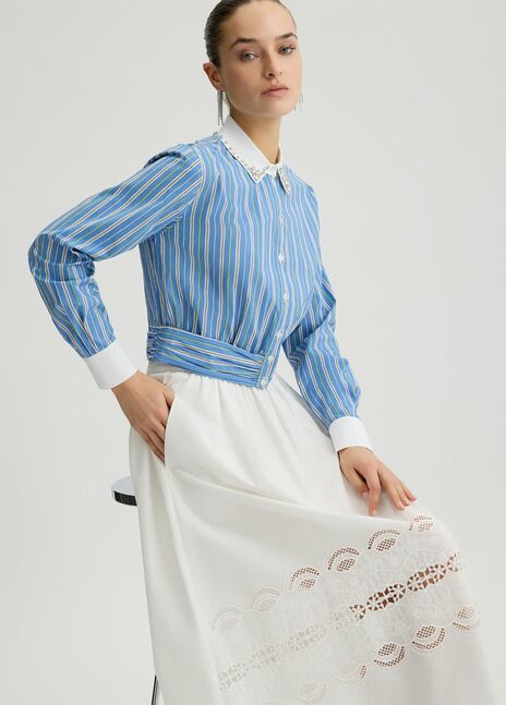 BLOUSE W. WOVEN