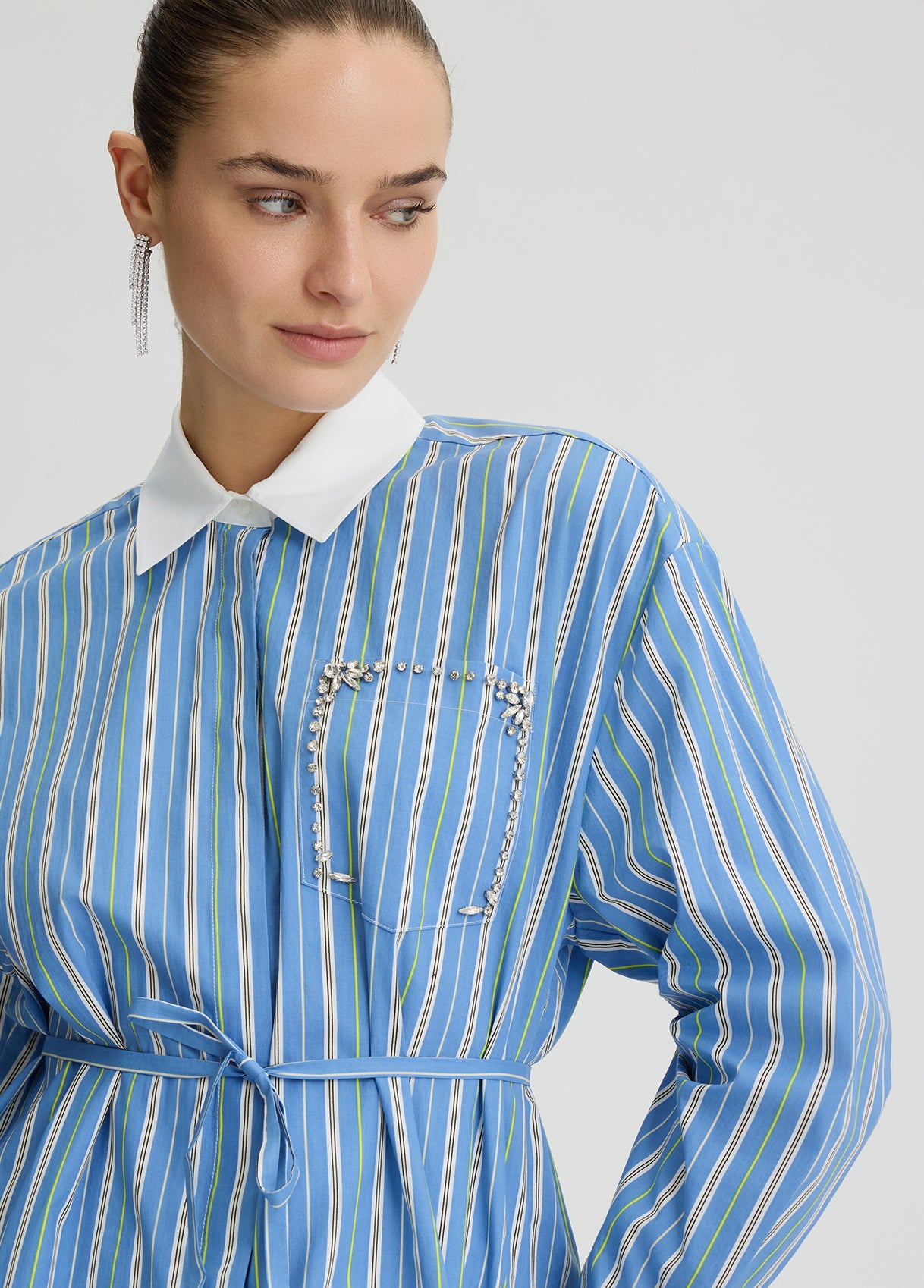 BLOUSE W. WOVEN
