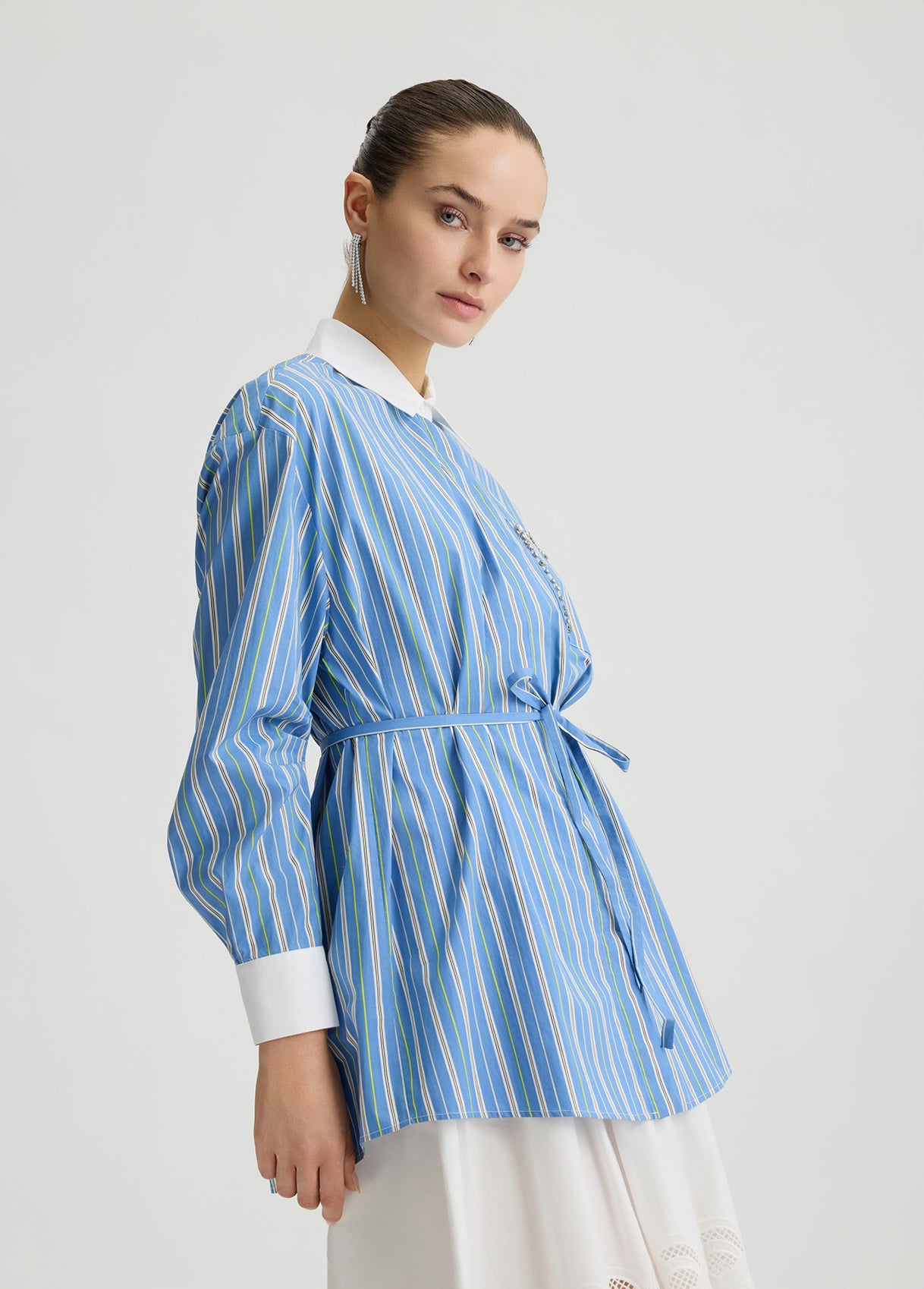 BLOUSE W. WOVEN