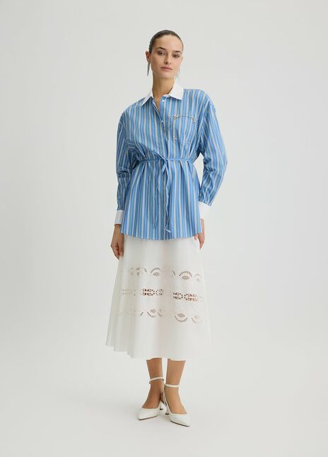 BLOUSE W. WOVEN