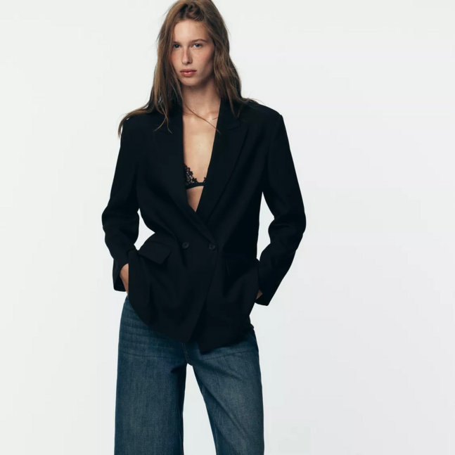 Oversized double-breasted blazer
