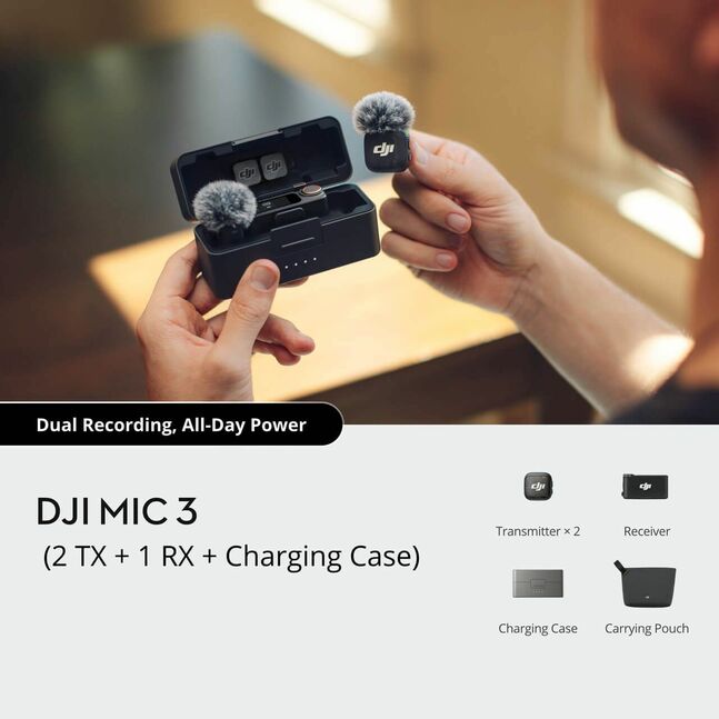 DJI MIC3 (2TX+1RX+Charging Case）
