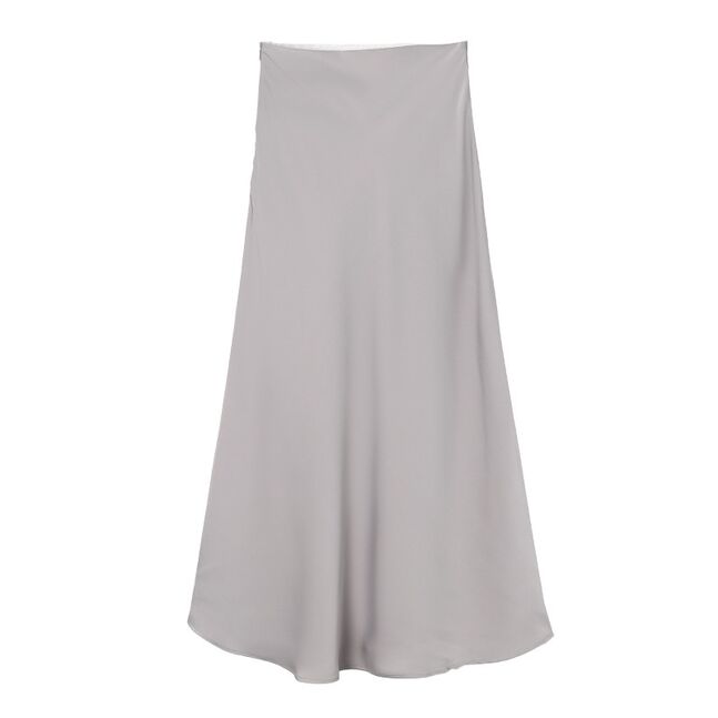 Silk midi skirt grey