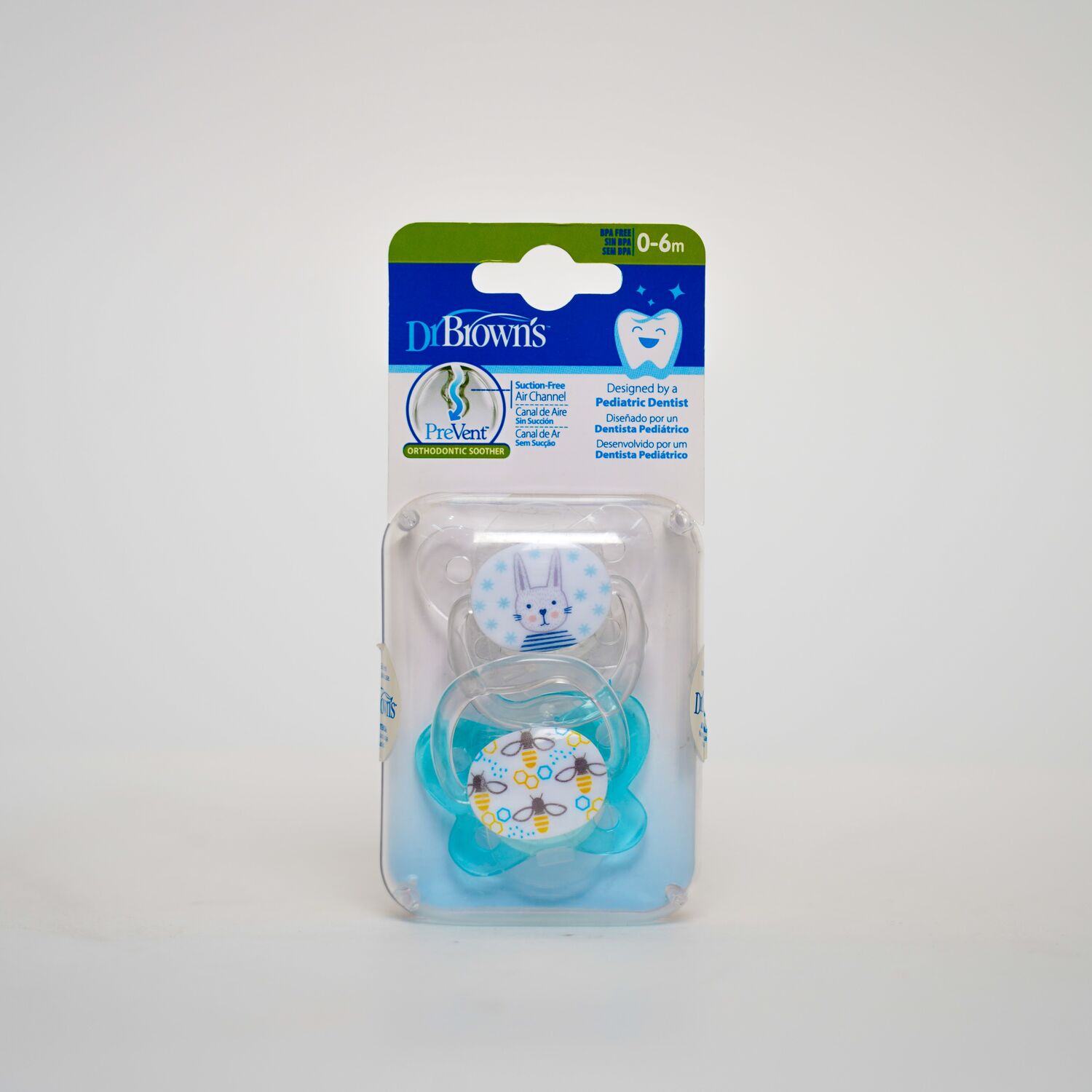 Prevent Butterfly Soother Stage 1 Blue 2-Pack