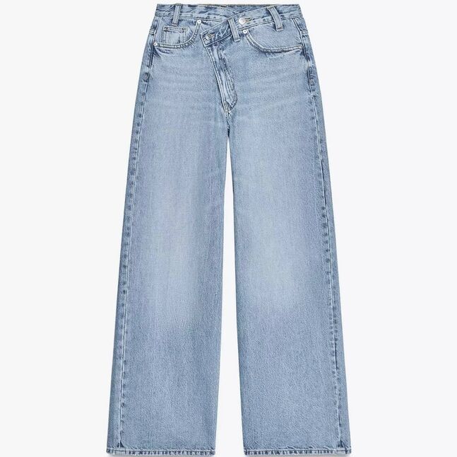 High-waist trf wide-leg jeans