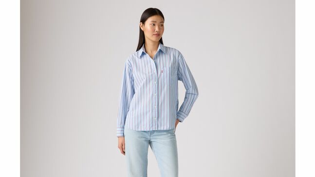 HARLIE BOYFRIEND SHIRT HUG STRIPE CHAMB