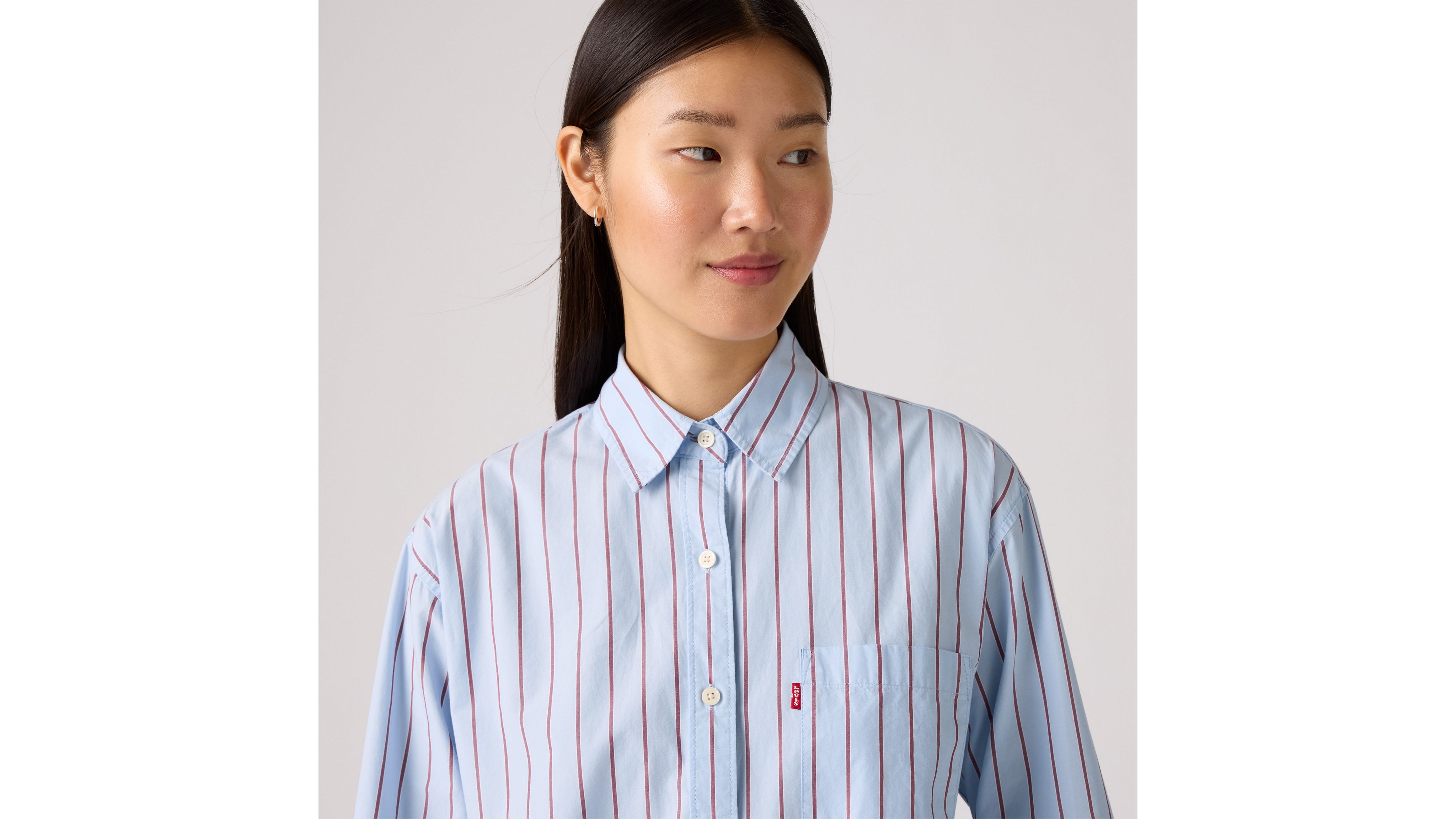 HARLIE BOYFRIEND SHIRT HUG STRIPE CHAMB
