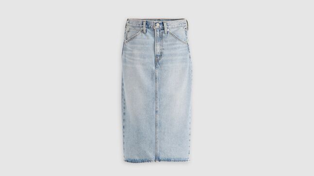HR BACK SLIT SKIRT RIVETING CLEAN HEM
