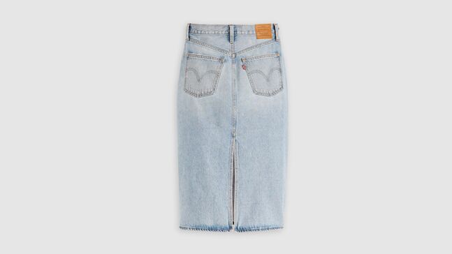 HR BACK SLIT SKIRT RIVETING CLEAN HEM