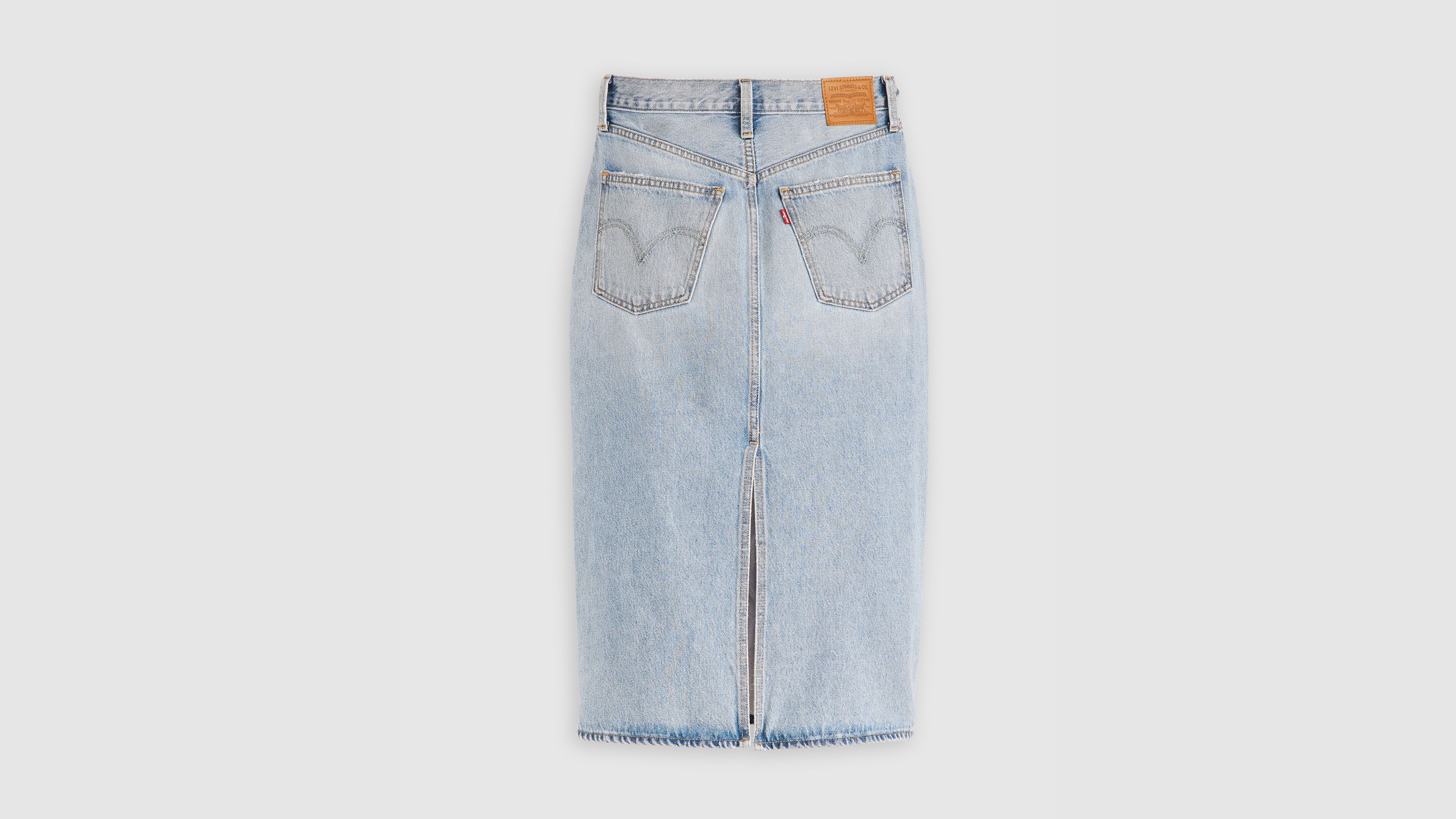 HR BACK SLIT SKIRT RIVETING CLEAN HEM