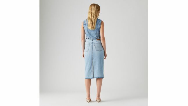 HR BACK SLIT SKIRT RIVETING CLEAN HEM